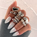 Wholesale Butterfly Genie Dice Chain Joint Alloy Ring Set 6 Piece Set JDC-RS-F086 Rings 韩之尚 54167 Wholesale Jewelry JoyasDeChina Joyas De China