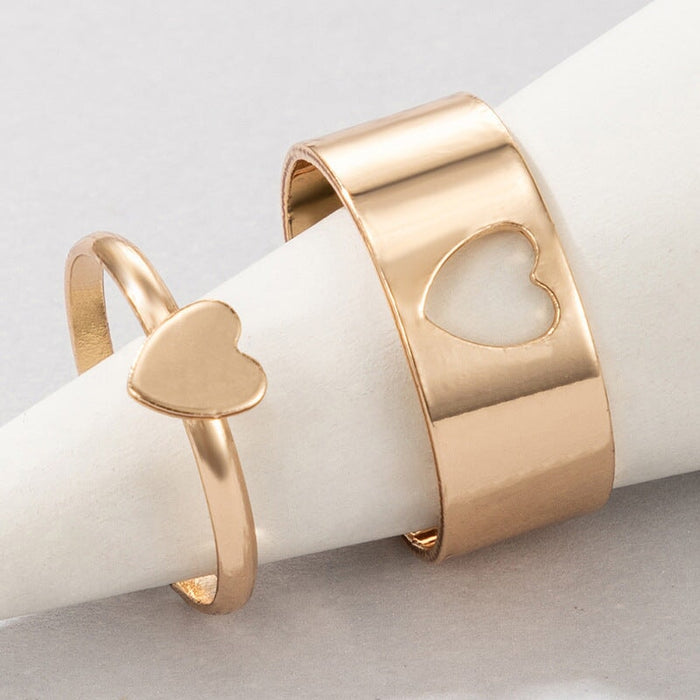 Wholesale Butterfly Love Star Moon Alloy Couple Ring Set JDC-RS-RL047 Rings 瑞列 Love gold one size Wholesale Jewelry JoyasDeChina Joyas De China