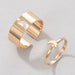 Wholesale Butterfly Love Star Moon Alloy Couple Ring Set JDC-RS-RL047 Rings 瑞列 Moon golden one size Wholesale Jewelry JoyasDeChina Joyas De China