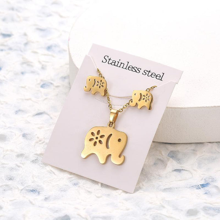 Wholesale Butterfly Unicorn Stainless Steel Stud Earrings Necklace Set JDC-NE-000 necklace JoyasDeChina Wholesale Jewelry JoyasDeChina Joyas De China