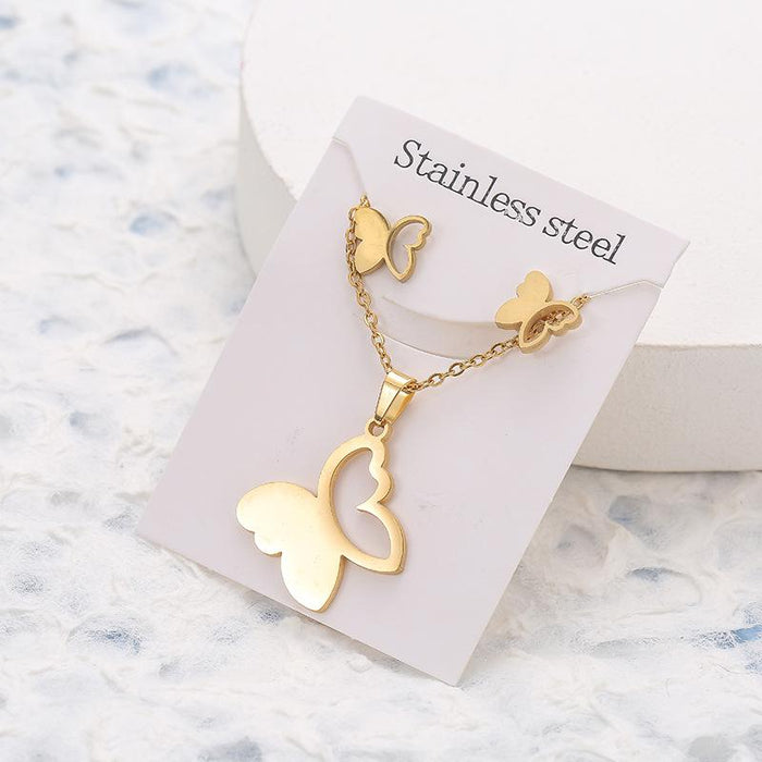 Wholesale Butterfly Unicorn Stainless Steel Stud Earrings Necklace Set JDC-NE-000 necklace JoyasDeChina Wholesale Jewelry JoyasDeChina Joyas De China