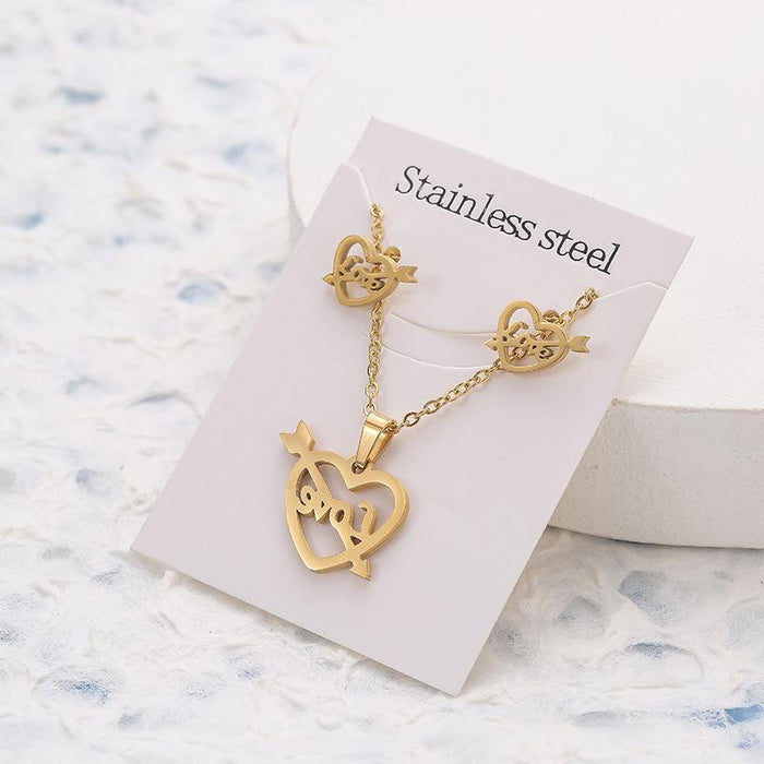 Wholesale Butterfly Unicorn Stainless Steel Stud Earrings Necklace Set JDC-NE-000 necklace JoyasDeChina Wholesale Jewelry JoyasDeChina Joyas De China