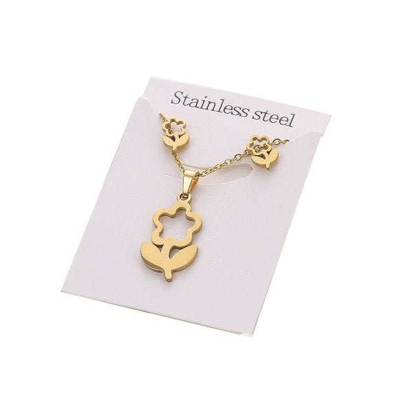 Wholesale Butterfly Unicorn Stainless Steel Stud Earrings Necklace Set JDC-NE-000 necklace JoyasDeChina Wholesale Jewelry JoyasDeChina Joyas De China