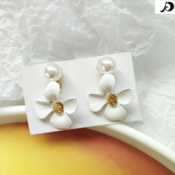 Bulk Jewelry Wholesale candy color alloy small flower Pearl Earrings JDC-ES-sf049 Wholesale factory from China YIWU China