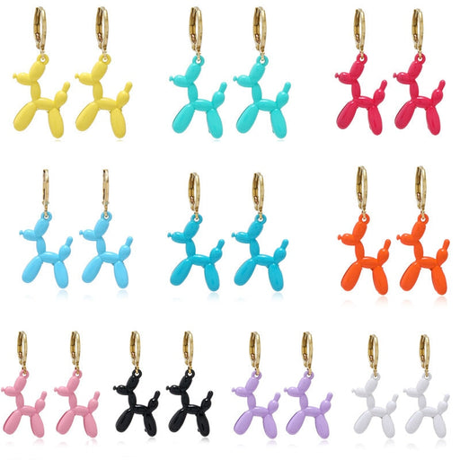 Wholesale Candy Color Cartoon Balloon Dog Alloy Earrings JDC-ES-ZL018 Earrings 钻拉 Wholesale Jewelry JoyasDeChina Joyas De China