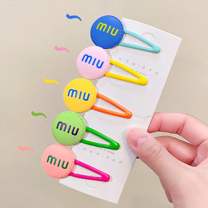 Wholesale candy color Miu bean letter smiling face Hair Scrunchies (F) JDC-HS-GSHX058 Hair Scrunchies 恒曦 Wholesale Jewelry JoyasDeChina Joyas De China