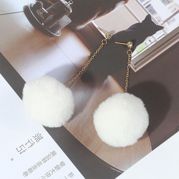 Wholesale Candy Color Rhinestone Hair Ball Earrings JDC-ES-GSMDD021 Earrings 萌豆豆 Wholesale Jewelry JoyasDeChina Joyas De China