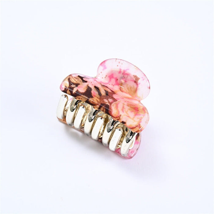Wholesale candy color small flower diamond shape double tooth hairpin JDC-HC-YingT002 Hair Clips 迎泰 Wholesale Jewelry JoyasDeChina Joyas De China