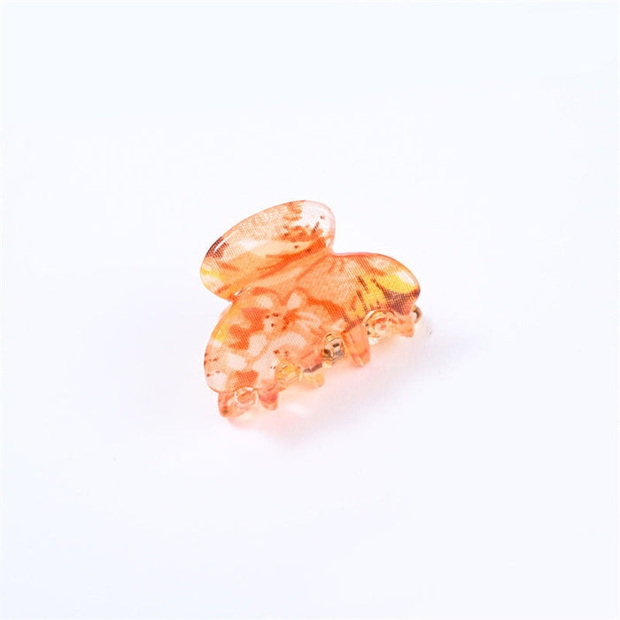 Wholesale candy color small flower diamond shape double tooth hairpin JDC-HC-YingT002 Hair Clips 迎泰 3cm orange Wholesale Jewelry JoyasDeChina Joyas De China
