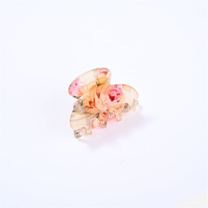 Wholesale candy color small flower diamond shape double tooth hairpin JDC-HC-YingT002 Hair Clips 迎泰 3cm pink Wholesale Jewelry JoyasDeChina Joyas De China