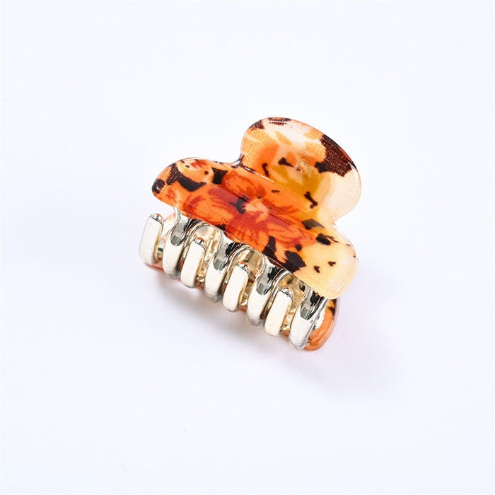 Wholesale candy color small flower diamond shape double tooth hairpin JDC-HC-YingT002 Hair Clips 迎泰 4cm orange Wholesale Jewelry JoyasDeChina Joyas De China