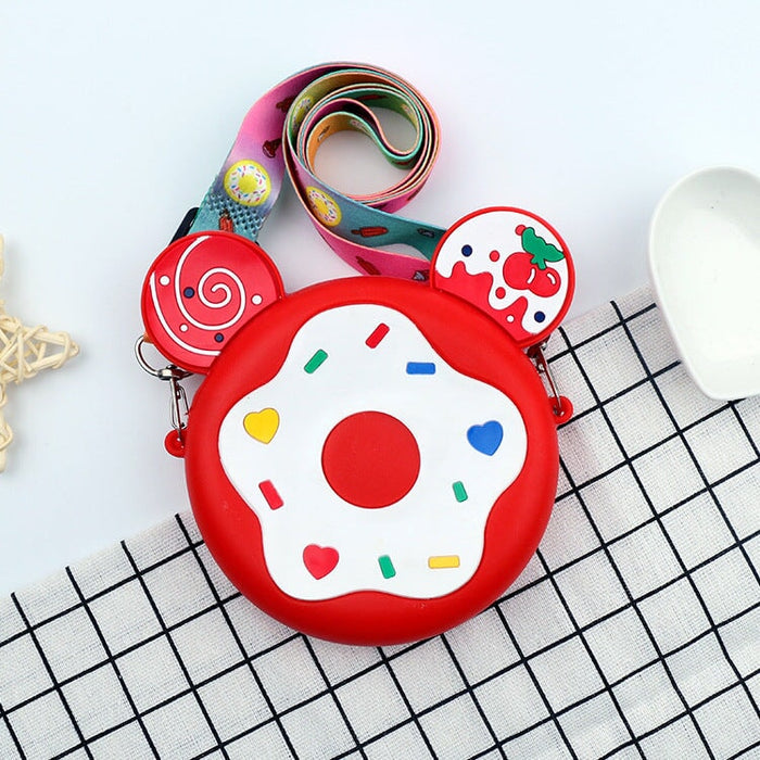 Wholesale candy donut silicone children's cross-body bag MOQ≥5 JDC-SD-Ruox009 Shoulder Bags 超级 Red MOQ5 Wholesale Jewelry JoyasDeChina Joyas De China