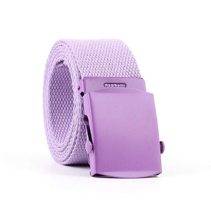 Wholesale Canvas Braided Smooth Buckle Belt JDC-WB-Nuoy026 Womenbelt 诺娅 purple length 130 width 3.8 Wholesale Jewelry JoyasDeChina Joyas De China