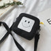 Wholesale Canvas Smiley Cute Messenger Bag JDC-SD-KR045 Shoulder Bags 坤然 balck Wholesale Jewelry JoyasDeChina Joyas De China