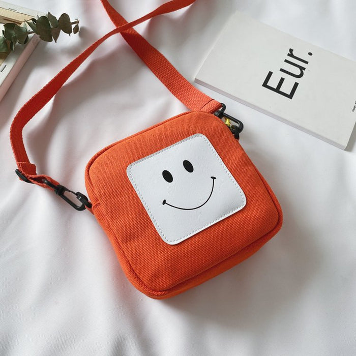 Wholesale Canvas Smiley Cute Messenger Bag JDC-SD-KR045 Shoulder Bags 坤然 orange Wholesale Jewelry JoyasDeChina Joyas De China