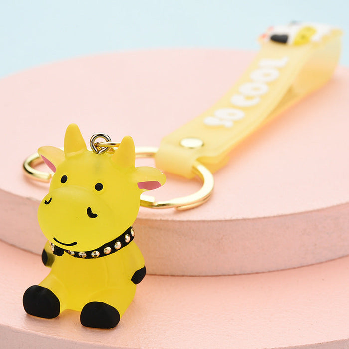 Wholesale Cartoon Acrylic Cow Keychain JDC-KC-WS135 Keychains 围颂 Wholesale Jewelry JoyasDeChina Joyas De China