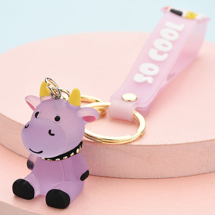 Wholesale Cartoon Acrylic Cow Keychain JDC-KC-WS135 Keychains 围颂 Wholesale Jewelry JoyasDeChina Joyas De China