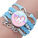 Wholesale Cartoon Alloy Artificial Leather Glass Time Gemstone Braided Bracelet JDC-BT-NingX007 Bracelet 柠祥 12026601 Wholesale Jewelry JoyasDeChina Joyas De China
