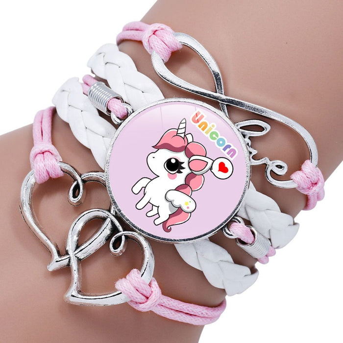 Wholesale Cartoon Alloy Artificial Leather Glass Time Gemstone Braided Bracelet JDC-BT-NingX007 Bracelet 柠祥 12026604 Wholesale Jewelry JoyasDeChina Joyas De China