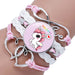Wholesale Cartoon Alloy Artificial Leather Glass Time Gemstone Braided Bracelet JDC-BT-NingX007 Bracelet 柠祥 12026604 Wholesale Jewelry JoyasDeChina Joyas De China