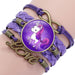 Wholesale Cartoon Alloy Artificial Leather Glass Time Gemstone Braided Bracelet JDC-BT-NingX007 Bracelet 柠祥 Wholesale Jewelry JoyasDeChina Joyas De China