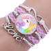 Wholesale Cartoon Alloy Artificial Leather Glass Time Gemstone Braided Bracelet JDC-BT-NingX007 Bracelet 柠祥 Wholesale Jewelry JoyasDeChina Joyas De China