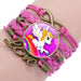 Wholesale Cartoon Alloy Artificial Leather Glass Time Gemstone Braided Bracelet JDC-BT-NingX007 Bracelet 柠祥 Wholesale Jewelry JoyasDeChina Joyas De China