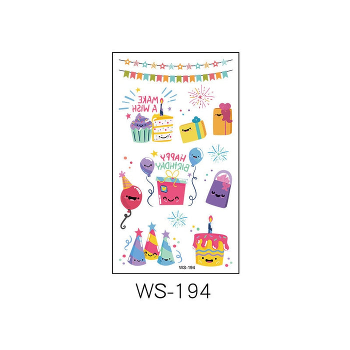 Wholesale Cartoon Birthday Party Waterproof Tattoo Stickers JDC-TS-XLM002 Sticker 星里美 WS-194 105x60mm Wholesale Jewelry JoyasDeChina Joyas De China