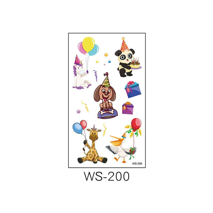 Wholesale Cartoon Birthday Party Waterproof Tattoo Stickers JDC-TS-XLM002 Sticker 星里美 WS-200 105x60mm Wholesale Jewelry JoyasDeChina Joyas De China