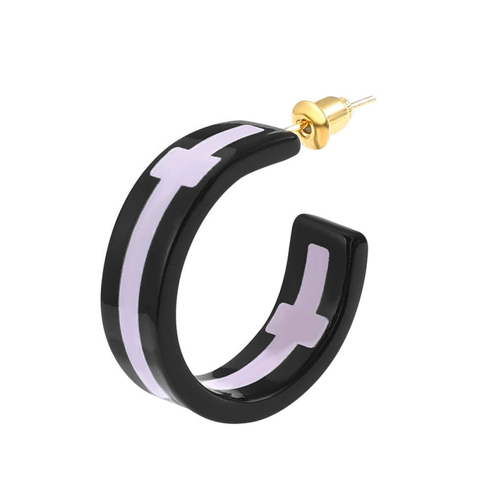 Wholesale cartoon character cos acrylic Earrings JDC-ES-ZhuoX002 Earrings 卓星 purple Wholesale Jewelry JoyasDeChina Joyas De China