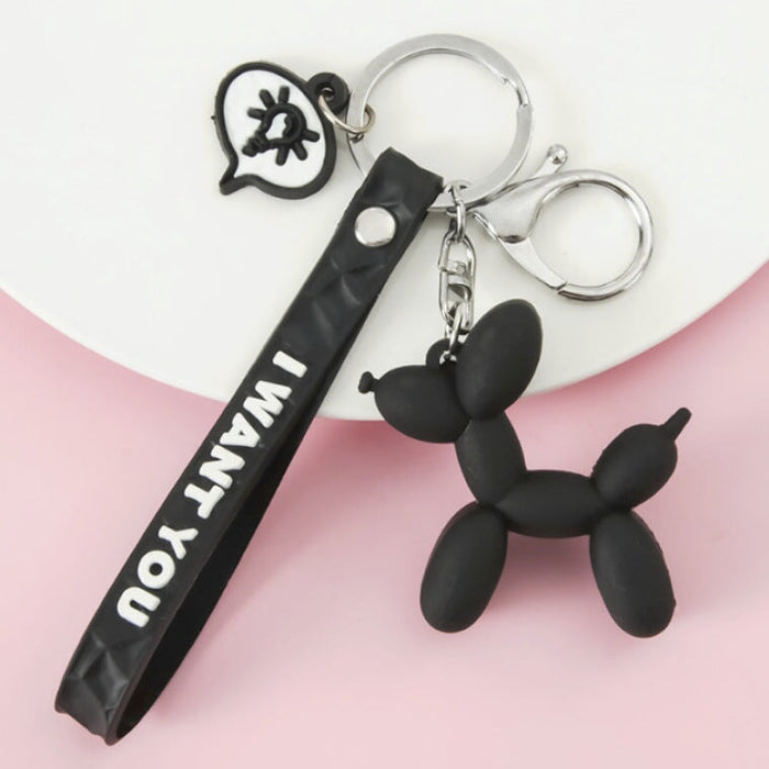 Wholesale Cartoon Cute Epoxy Balloons Dog Keychain JDC-KC-HongW001 Keychains 鸿文 black 53*51mm Wholesale Jewelry JoyasDeChina Joyas De China