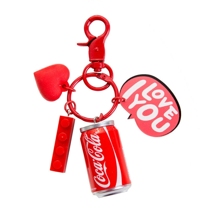 Wholesale Cartoon Drink Metal Rubber Keychain JDC-KC-QiaM003 Keychains 恰美 Wholesale Jewelry JoyasDeChina Joyas De China