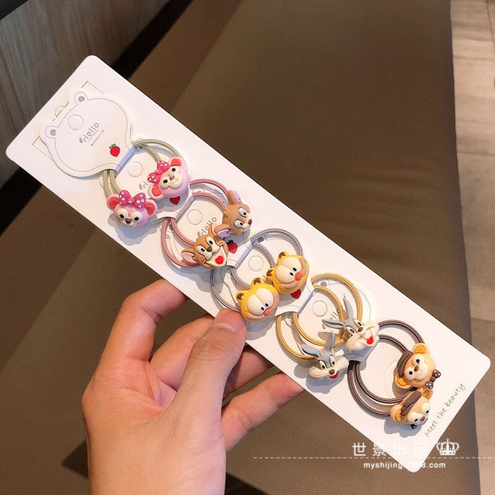 Wholesale Cartoon Kids Resin Acrylic Elastic Hair Scrunchies MOQ≥5 JDC-HS-Shij003 Hair Scrunchies 世景 MOQ5 hudei set Wholesale Jewelry JoyasDeChina Joyas De China