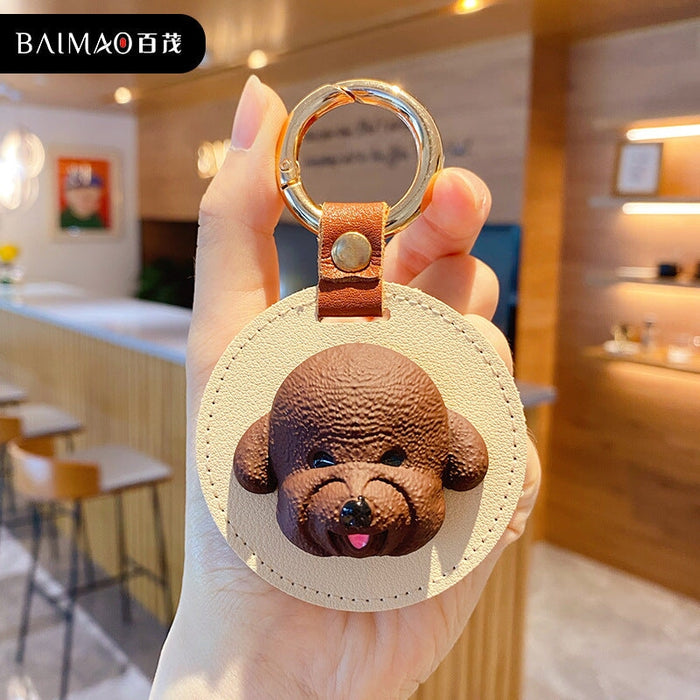Wholesale Cartoon Leather Teddy Hardware Keychain JDC-KC-BaiM002 Keychains 百茂 brown OPP Wholesale Jewelry JoyasDeChina Joyas De China