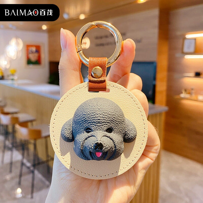 Wholesale Cartoon Leather Teddy Hardware Keychain JDC-KC-BaiM002 Keychains 百茂 grey OPP Wholesale Jewelry JoyasDeChina Joyas De China