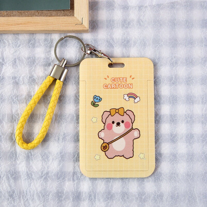 Wholesale Cartoon Plastic Card Holder PU Lanyard Keychain JDC-KC-Gangs003 Keychains 港升 rainbow bear Wholesale Jewelry JoyasDeChina Joyas De China