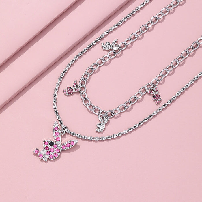 Wholesale cartoon rabbit diamond necklace JDC-NE-YiD002 necklaces 宜达 Wholesale Jewelry JoyasDeChina Joyas De China