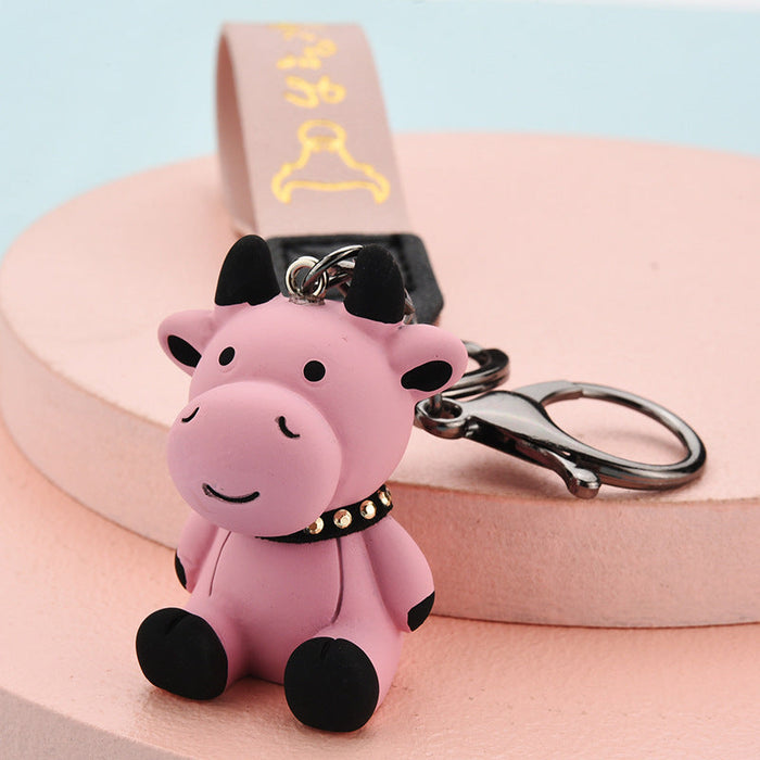 Wholesale Cartoon Resin Cow Keychain JDC-KC-WS132 Keychains 围颂 Wholesale Jewelry JoyasDeChina Joyas De China