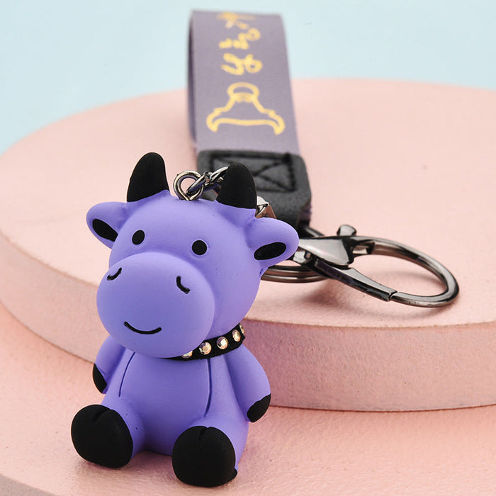 Wholesale Cartoon Resin Cow Keychain JDC-KC-WS132 Keychains 围颂 Wholesale Jewelry JoyasDeChina Joyas De China