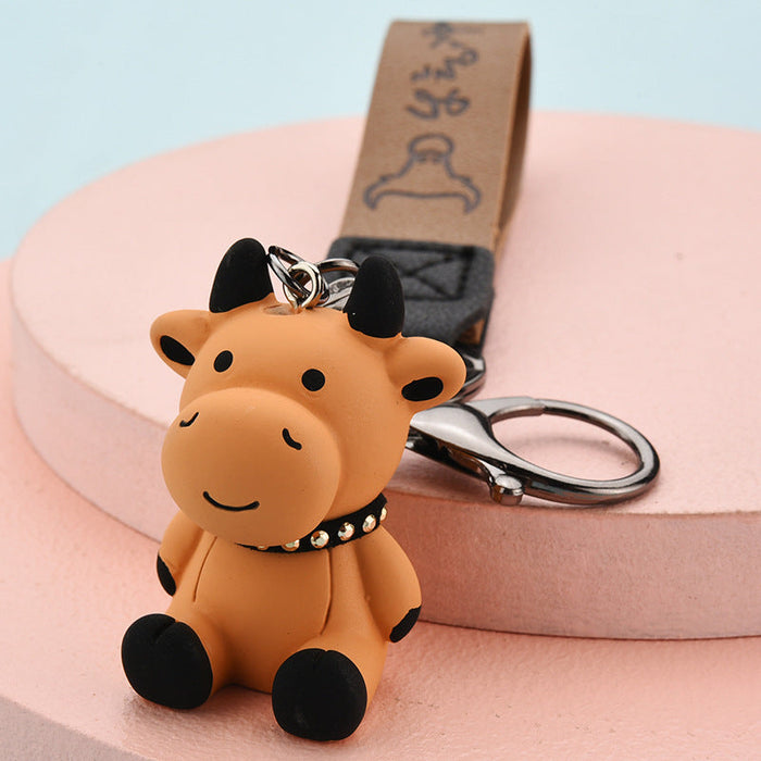 Wholesale Cartoon Resin Cow Keychain JDC-KC-WS132 Keychains 围颂 Wholesale Jewelry JoyasDeChina Joyas De China