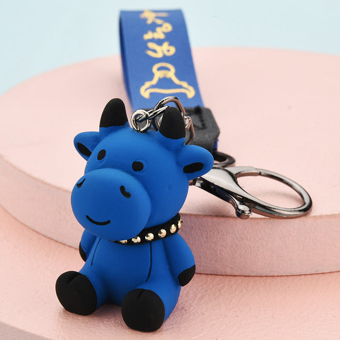 Wholesale Cartoon Resin Cow Keychain JDC-KC-WS132 Keychains 围颂 Wholesale Jewelry JoyasDeChina Joyas De China