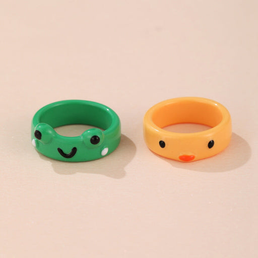 Wholesale cartoon resin frog ring JDC-RS-F084 Rings 韩之尚 Wholesale Jewelry JoyasDeChina Joyas De China