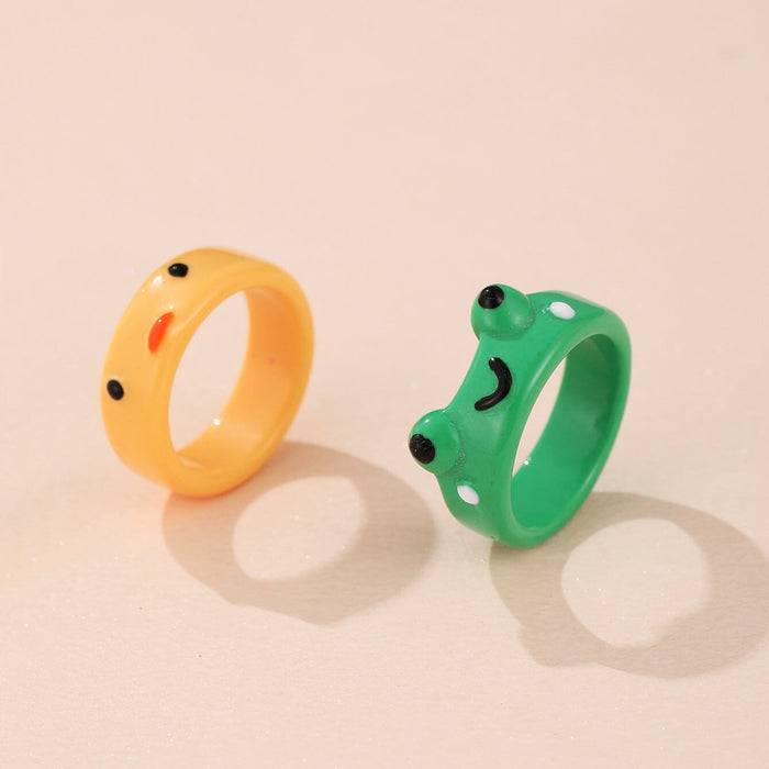 Wholesale cartoon resin frog ring JDC-RS-F084 Rings 韩之尚 Wholesale Jewelry JoyasDeChina Joyas De China