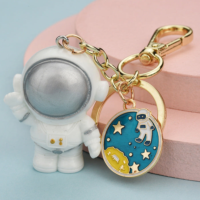 Wholesale Cartoon Resin Metal Astronaut Spaceman Keychain JDC-KC-WS149 Keychains 围颂 silver OPP bag Wholesale Jewelry JoyasDeChina Joyas De China