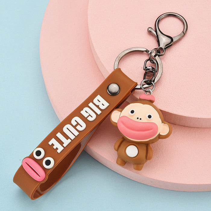 Wholesale Cartoon Resin Metal Big Mouth Doll Keychain JDC-KC-WS150 Keychains 围颂 brown OPP bag Wholesale Jewelry JoyasDeChina Joyas De China