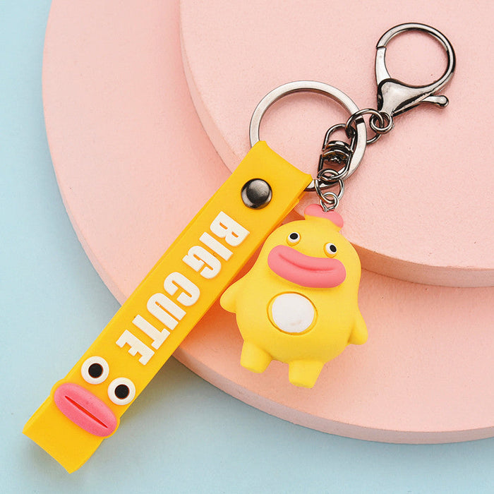 Wholesale Cartoon Resin Metal Big Mouth Doll Keychain JDC-KC-WS150 Keychains 围颂 yellow OPP bag Wholesale Jewelry JoyasDeChina Joyas De China