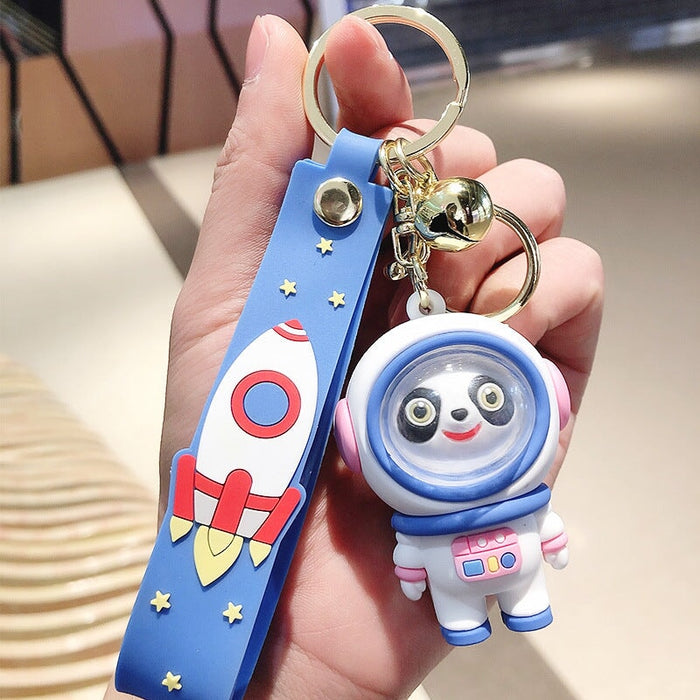 Wholesale Cartoon Silicone Keychain JDC-KC-FeiRun043 Keychains 飞润 Panda-blue Wholesale Jewelry JoyasDeChina Joyas De China
