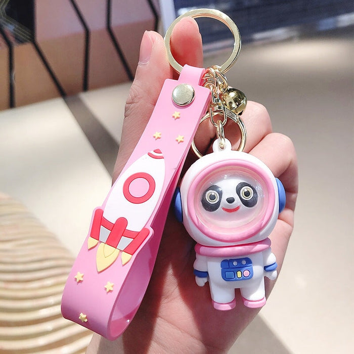 Wholesale Cartoon Silicone Keychain JDC-KC-FeiRun043 Keychains 飞润 Panda-pink Wholesale Jewelry JoyasDeChina Joyas De China
