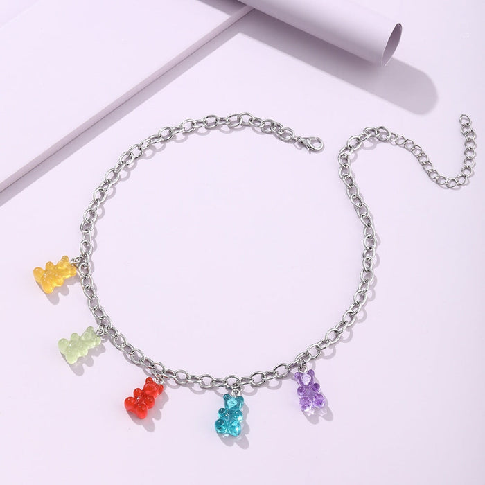Wholesale cartoon transparent resin bear necklace JDC-NE-YiD009 Necklaces 宜达 Wholesale Jewelry JoyasDeChina Joyas De China