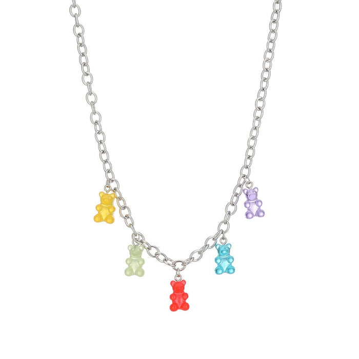 Wholesale cartoon transparent resin bear necklace JDC-NE-YiD009 Necklaces 宜达 Wholesale Jewelry JoyasDeChina Joyas De China